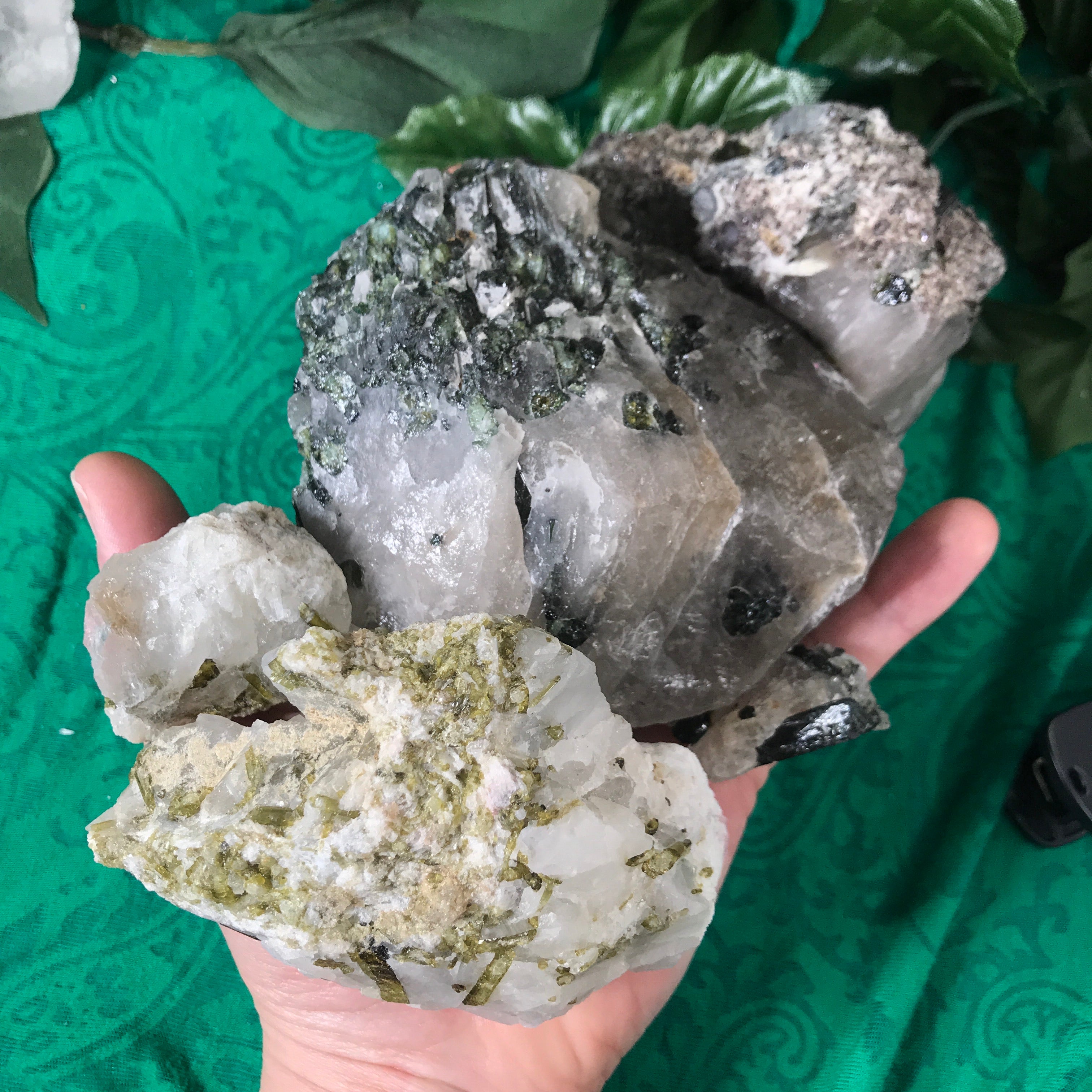 Green Tourmalinated Quartz